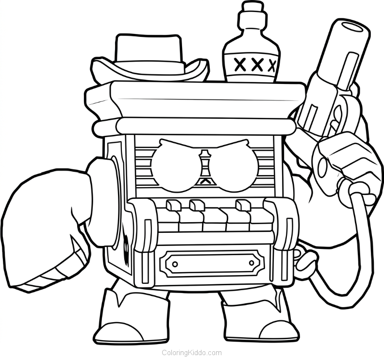 8-Bit shows off his cool piano-style machine, ready to drop some epic beats!