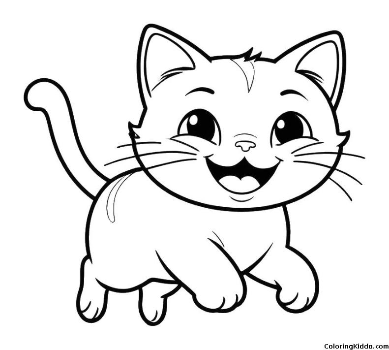 a cat running and smiling