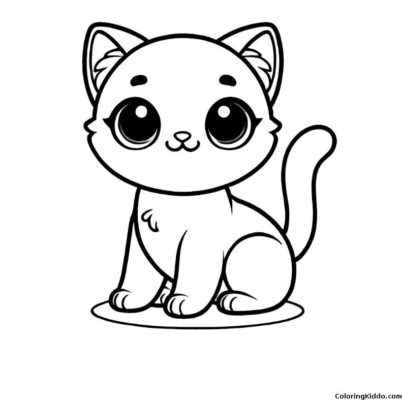 a cheerful cute cat sitting on a circle