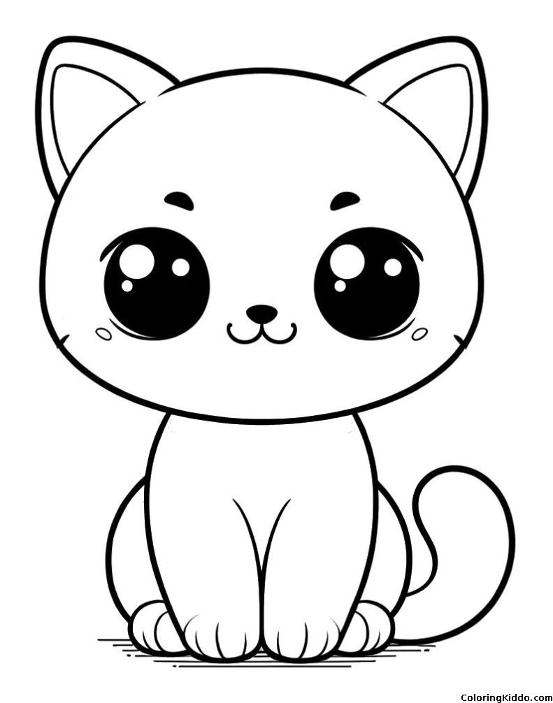 a simple and cute cat sitting in a friendly pose