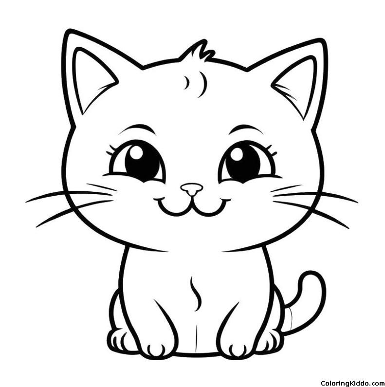 a friendly cat smiling and sitting