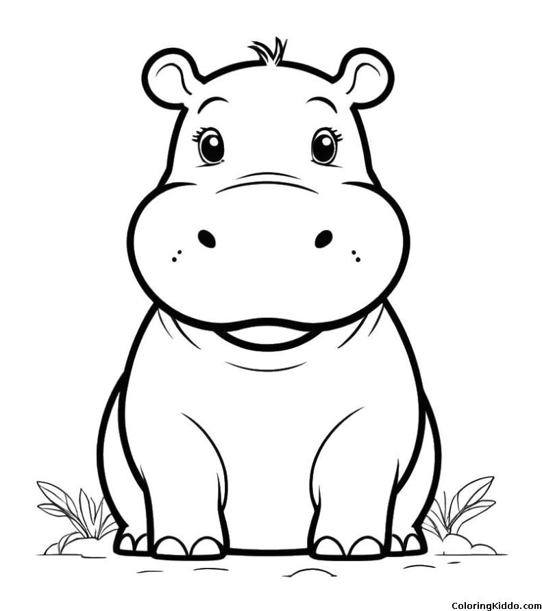 a sitting hippo