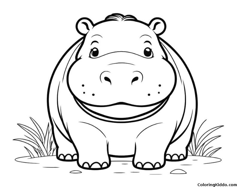 a smiling hippo in the grass