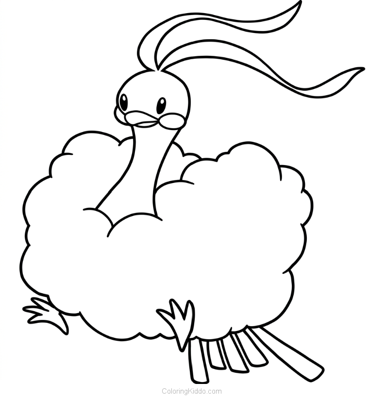 Altaria spreads its beautiful cloud-like wings, ready for a dreamy flight!