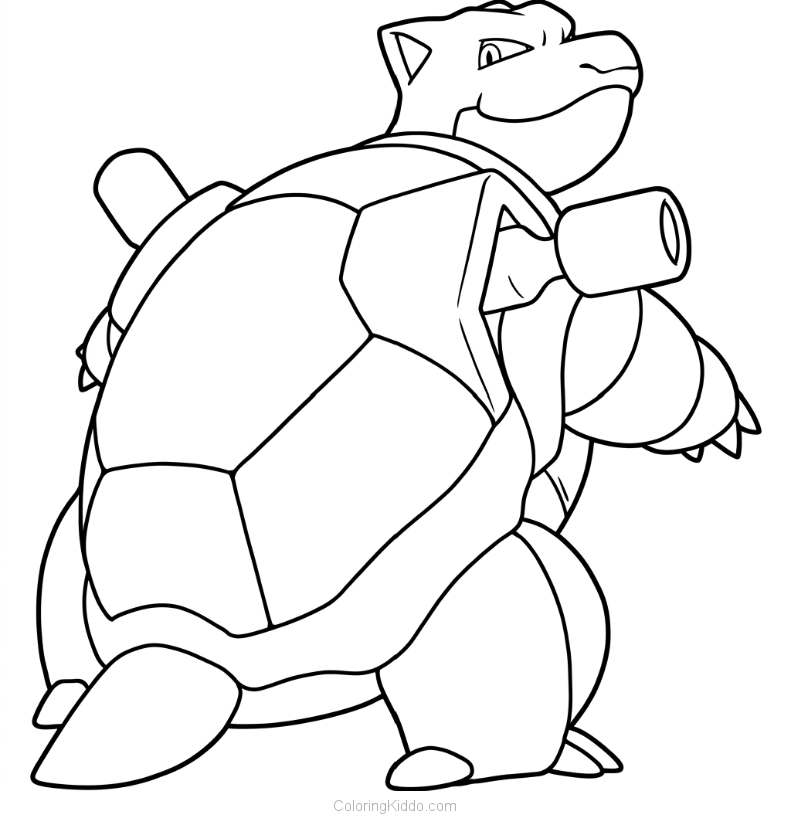 Blastoise stands strong with its massive shell and twin water cannons — the ultimate water warrior!