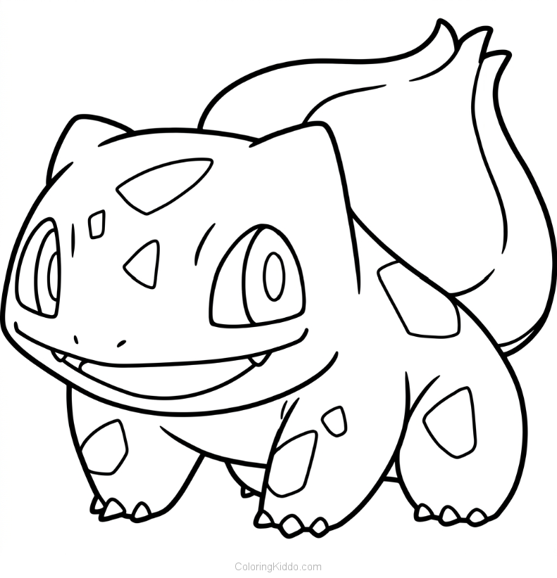 The friendly Bulbasaur stands tall with its leafy bulb, ready to grow and explore!