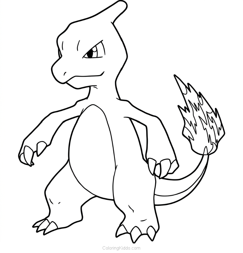 Charmeleon's powerful tail burns bright with a magnificent flame, full of energy!