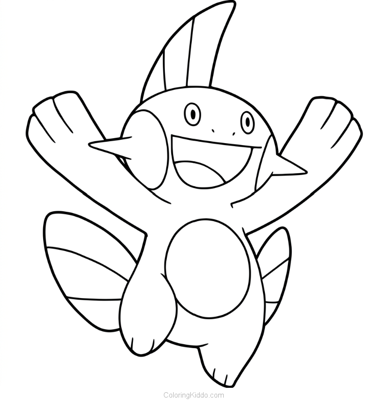 Marshtomp shows off his big smile and cool fins, beaming with energy and cheer!