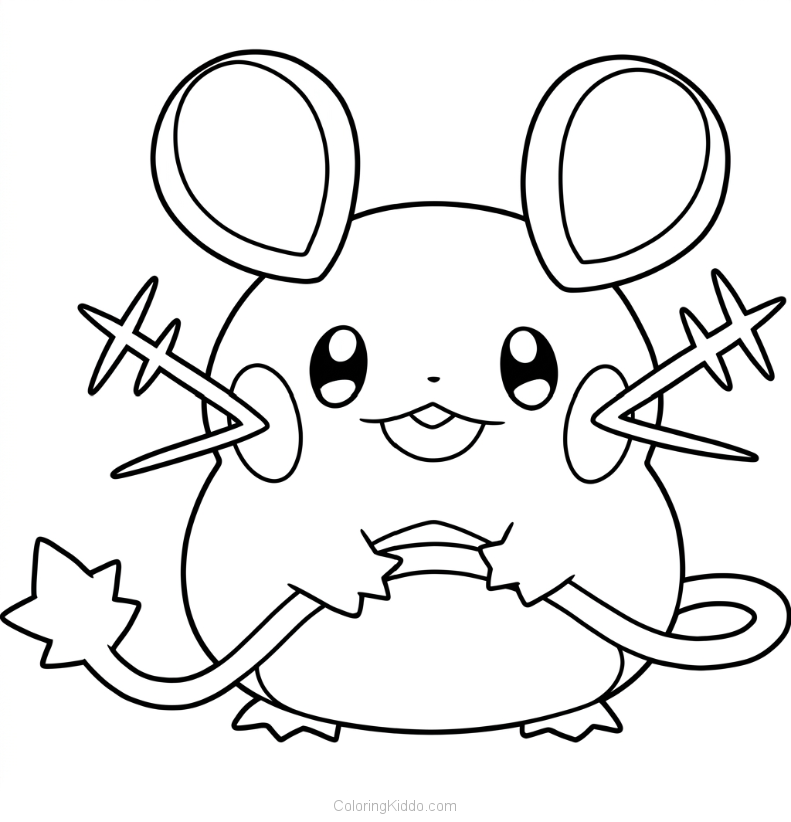 Dedenne is super happy and ready to brighten your day with a big, friendly smile!