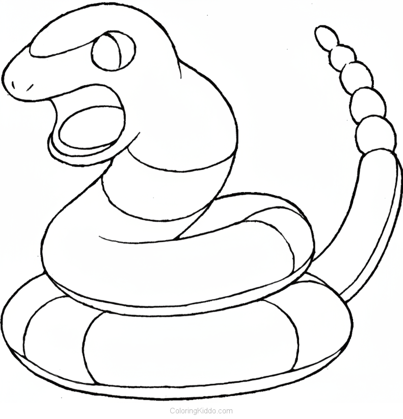 Ekans opens its mouth wide, ready to surprise and play!