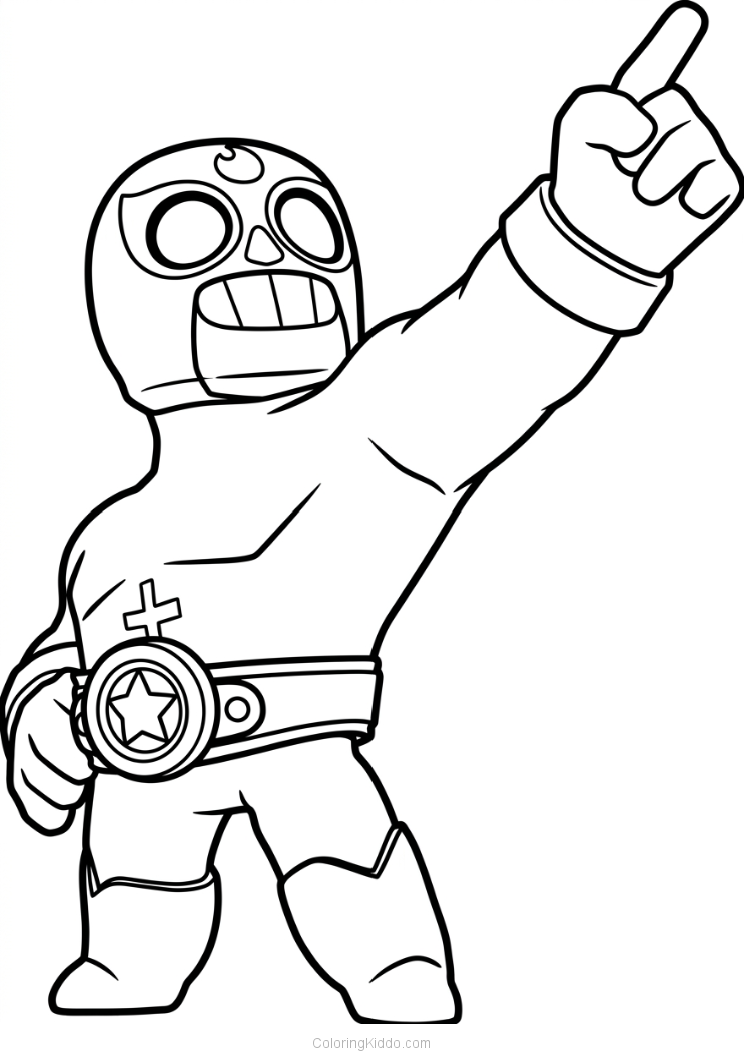 El Primo strikes a heroic pose, pointing to the sky — this mighty wrestler is number one!