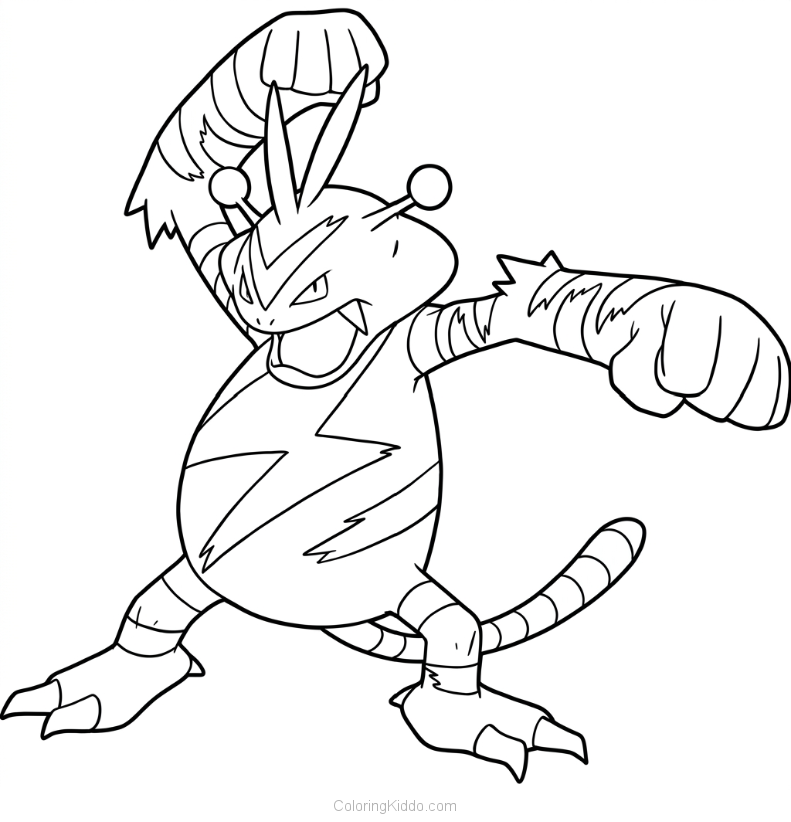 Electabuzz gets pumped up with powerful electricity, showing off its incredible strength!