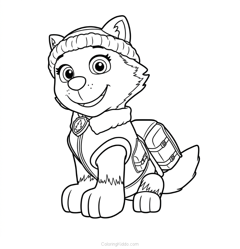 Everest sits sweetly in her cozy winter gear, ready for a snowy day of fun!