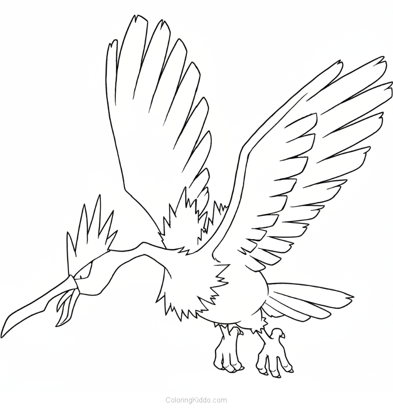 Fearow shows off its impressive long beak, perfect for finding yummy snacks!