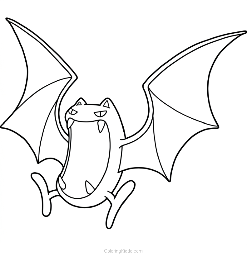 This awesome Golbat spreads its big wings and looks super fierce as it flies!