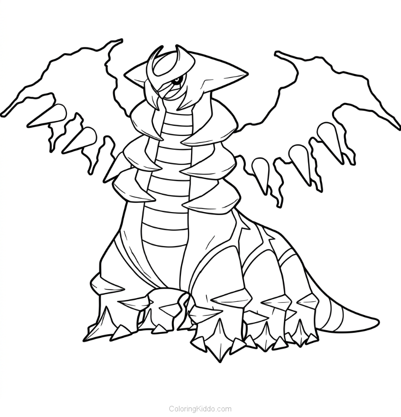 Giratina, the mighty Ghost and Dragon type, watches with intense power from its shadowy domain!