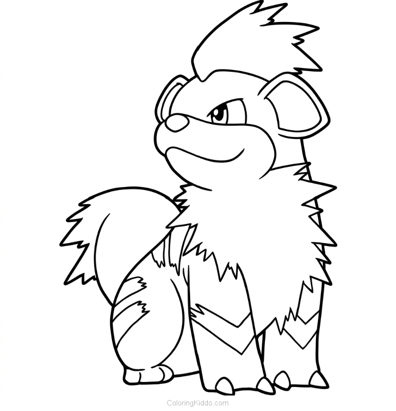 Growlithe sits tall and proud, watching its surroundings with a keen and friendly eye!