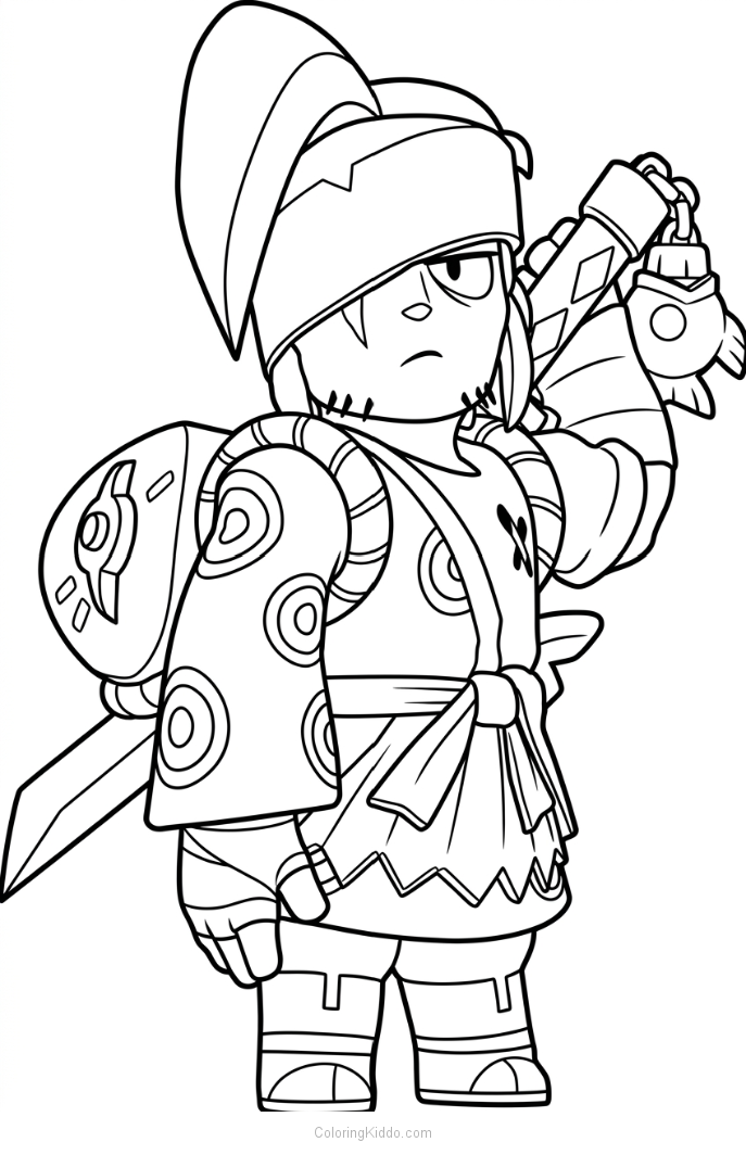 Kenji stands tall with his trusty sword, always a brave and formidable warrior!
