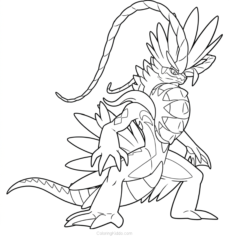 Koraidon shows off its amazing feather-like crest and impressive body armor!