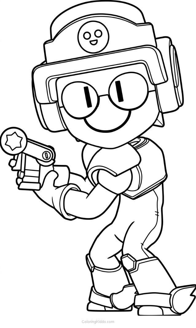 Larry holds his star blaster up high, ready to leap into the next exciting challenge!