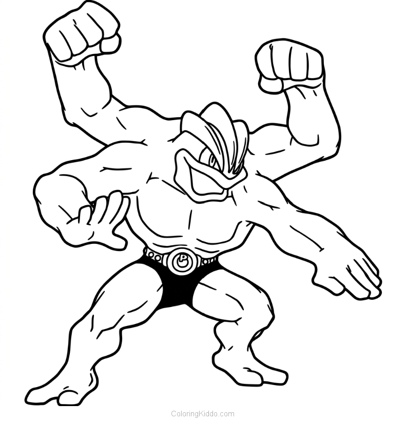 Machamp flexes all four mighty arms — this powerful champion is the strongest Pokémon around!