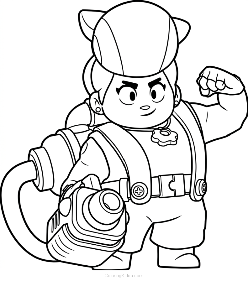 The mighty mechanic Pam shows off her strength, always ready to help her team!