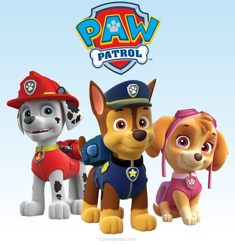 PAW Patrol free printable coloring page PDFs