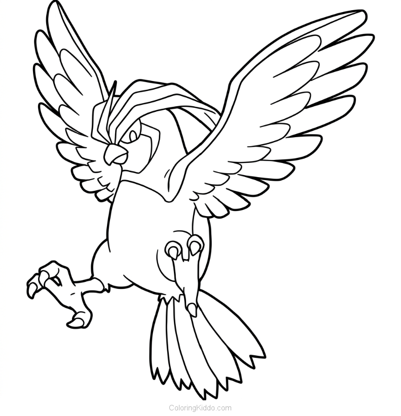 Pidgeotto soars through the sky with its powerful wings spread wide, ready for adventure!