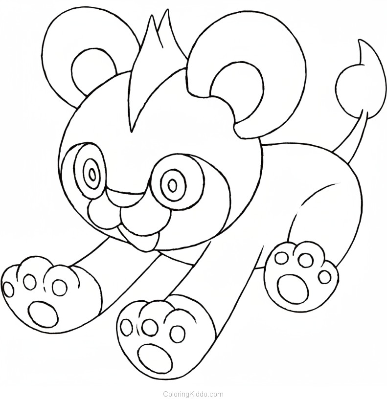 This cute Litleo, the adorable lion cub Pokemon, is so excited and ready to play!