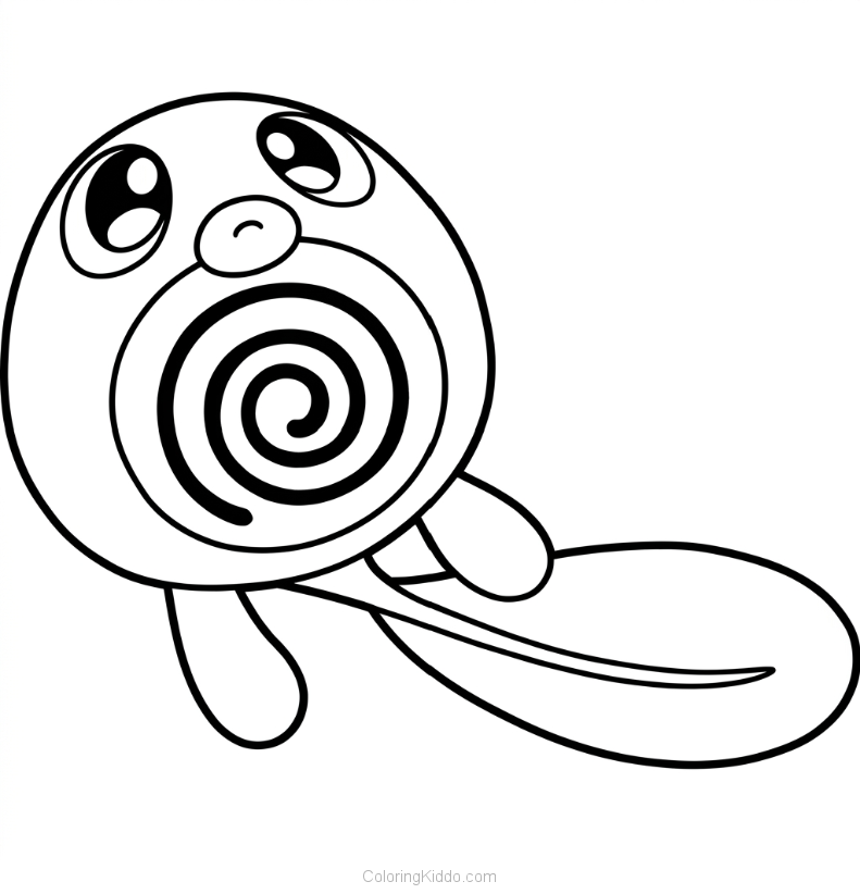 Poliwag uses its strong tail to propel itself through the water, an expert swimmer!