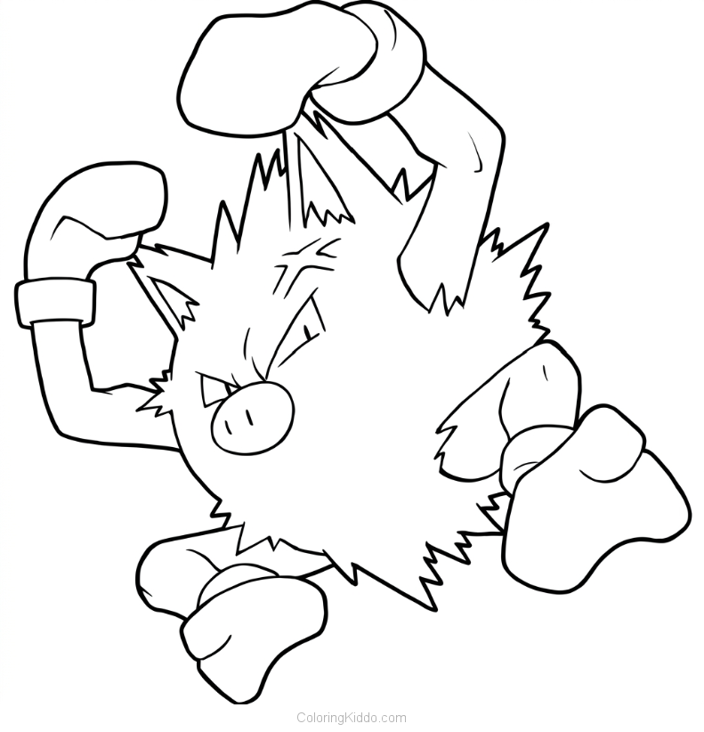 Primeape clenches its powerful fists, prepared to show off its amazing fighting skills!