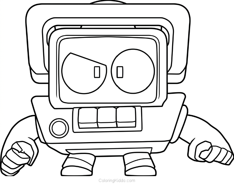 R.T. stands strong with his focused glowing eyes, always watching carefully!