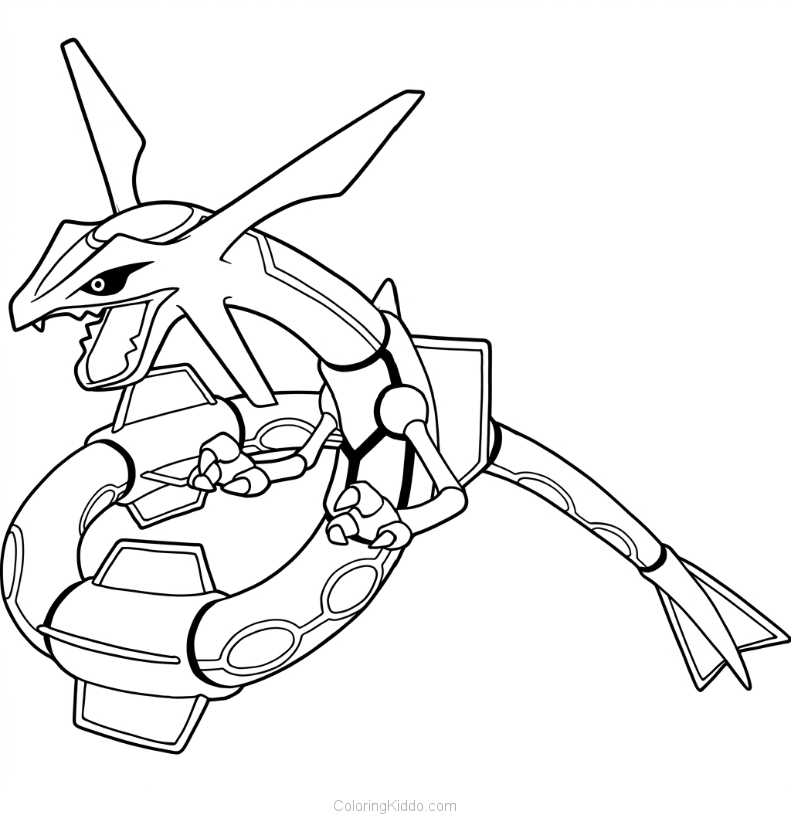 Rayquaza patrols the ozone layer with its amazing golden rings, protecting the world from above!