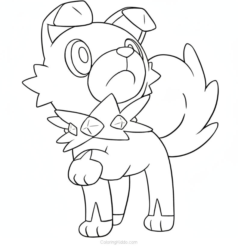 Rockruff gives a curious look, wondering what exciting things are around the corner!
