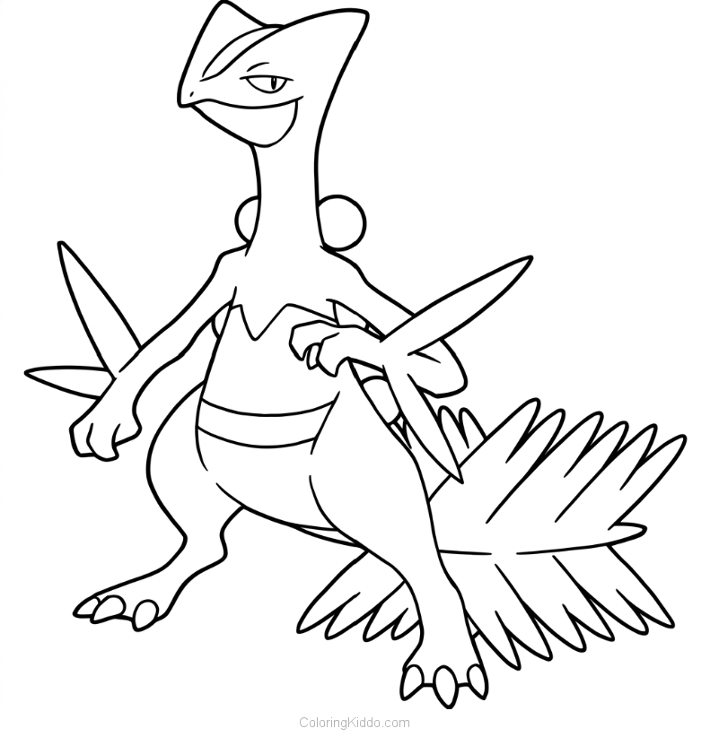 Sceptile shows off its amazing leaf-like tail and sharp arm blades, a true jungle champion!