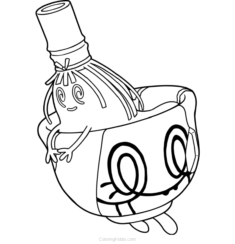 Sinistcha looks so relaxed, leaning back in its cozy tea bowl with a friendly smile!