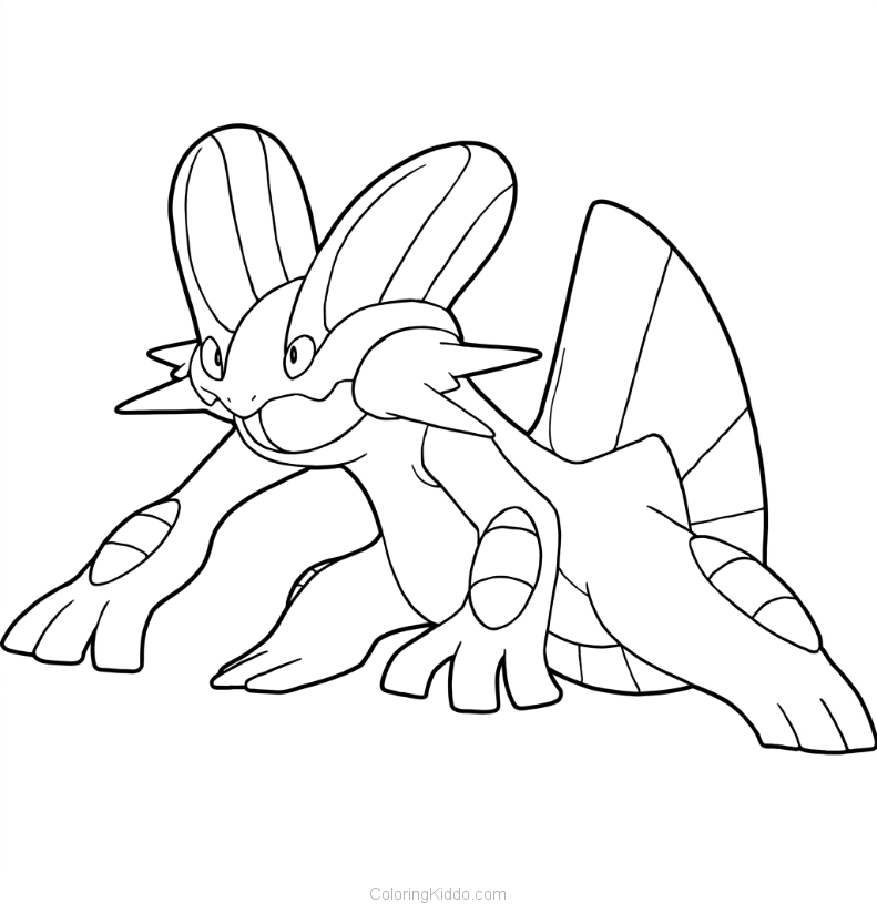 Swampert uses its mighty fins to sense the world and swim at lightning speed!