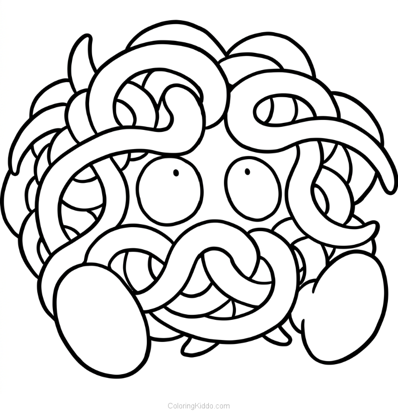 This fun Vine Pokémon loves to jiggle its many blue vines, ready to playfully tickle friends!