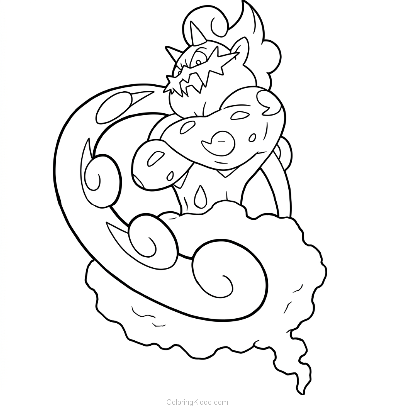 The mighty Tornadus floats on a cloud, a fearless master of winds and skies!