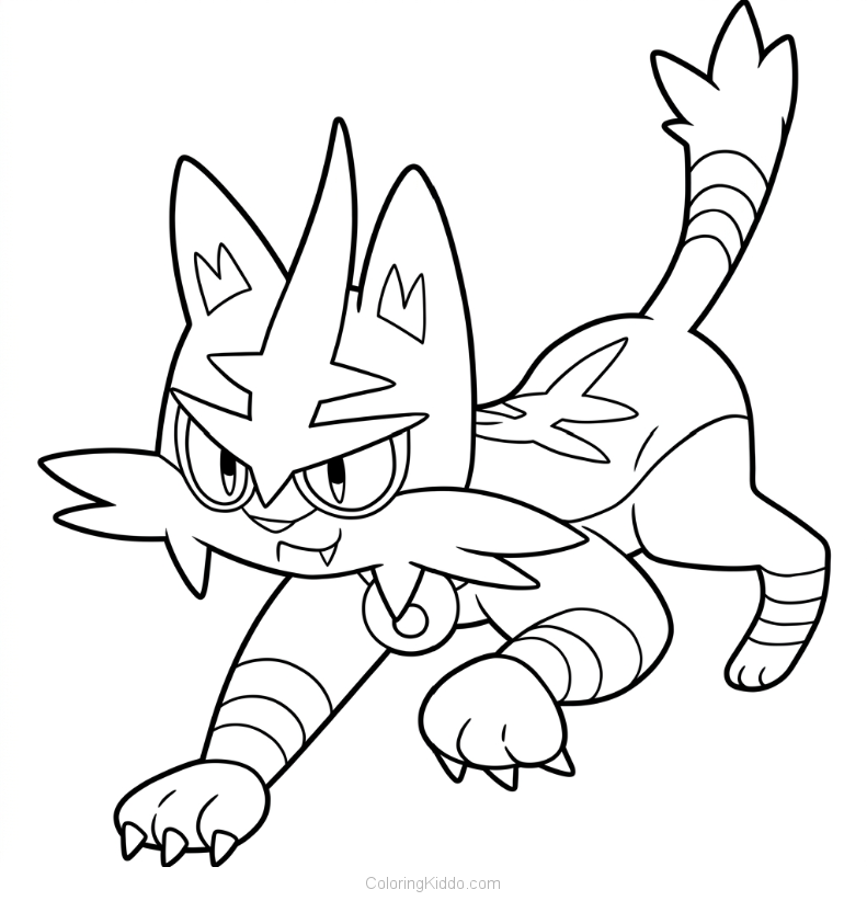 Torracat crouches low, eyes gleaming with fiery determination, ready for action!