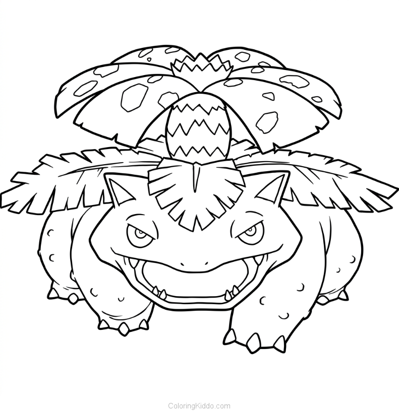 Venusaur stands mighty with its giant flower in full bloom — the little bulb has grown into something incredible!