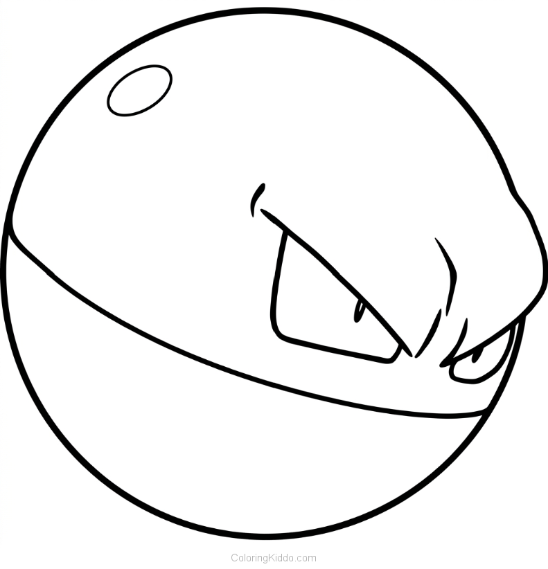 Voltorb stares intently with its sharp eyes, ready to electrify the scene!