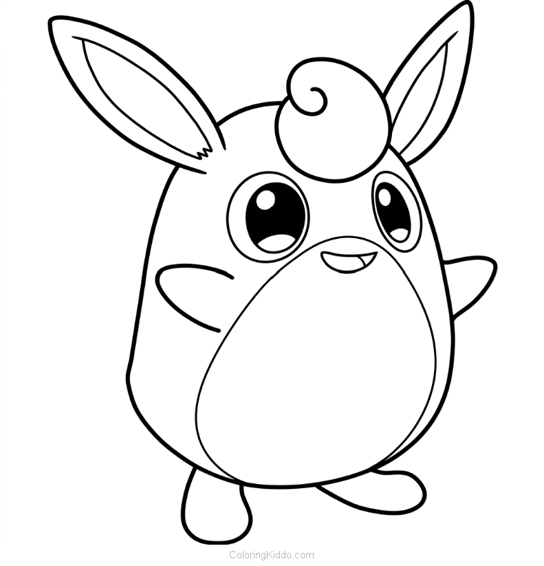 Wigglytuff bounces with a cheerful grin, its soft body making every movement fun and light!